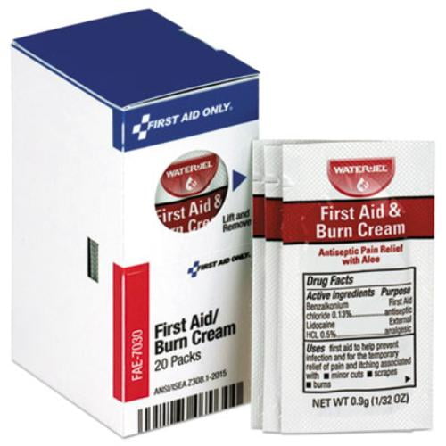 FIRST AID ONLY, INC. FAE7030 Refill for SmartCompliance Gen Business Cabinet, Burn Cream, 0.9g Packets,20/BX