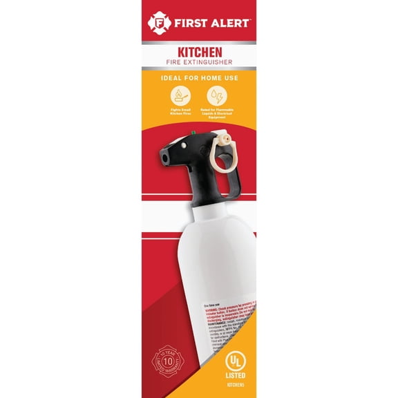 FIRST ALERT KITCHEN5 Fire Extinguisher, KFE2S5, UL RATED 5-B:C, White, 1-Pack