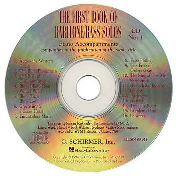 FIRST BOOK OF BARITONE/BASS SOLOS SET OF 2 ACCOMPANIMENT CDS