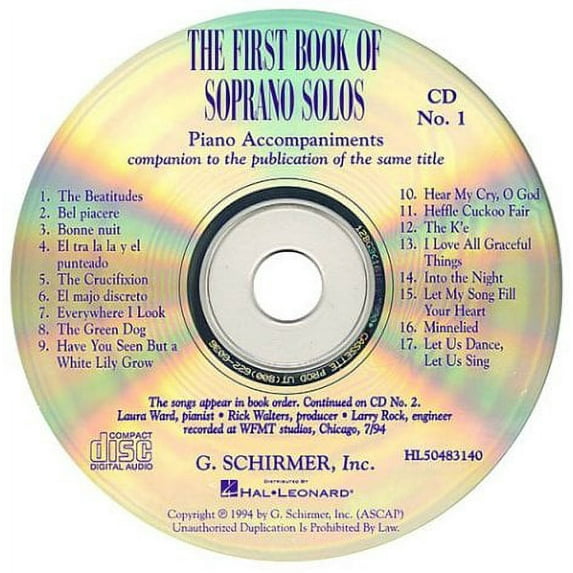 FIRST BOOK OF SOPRANO SOLOS SET OF 2 ACCOMPANIMENT CDS