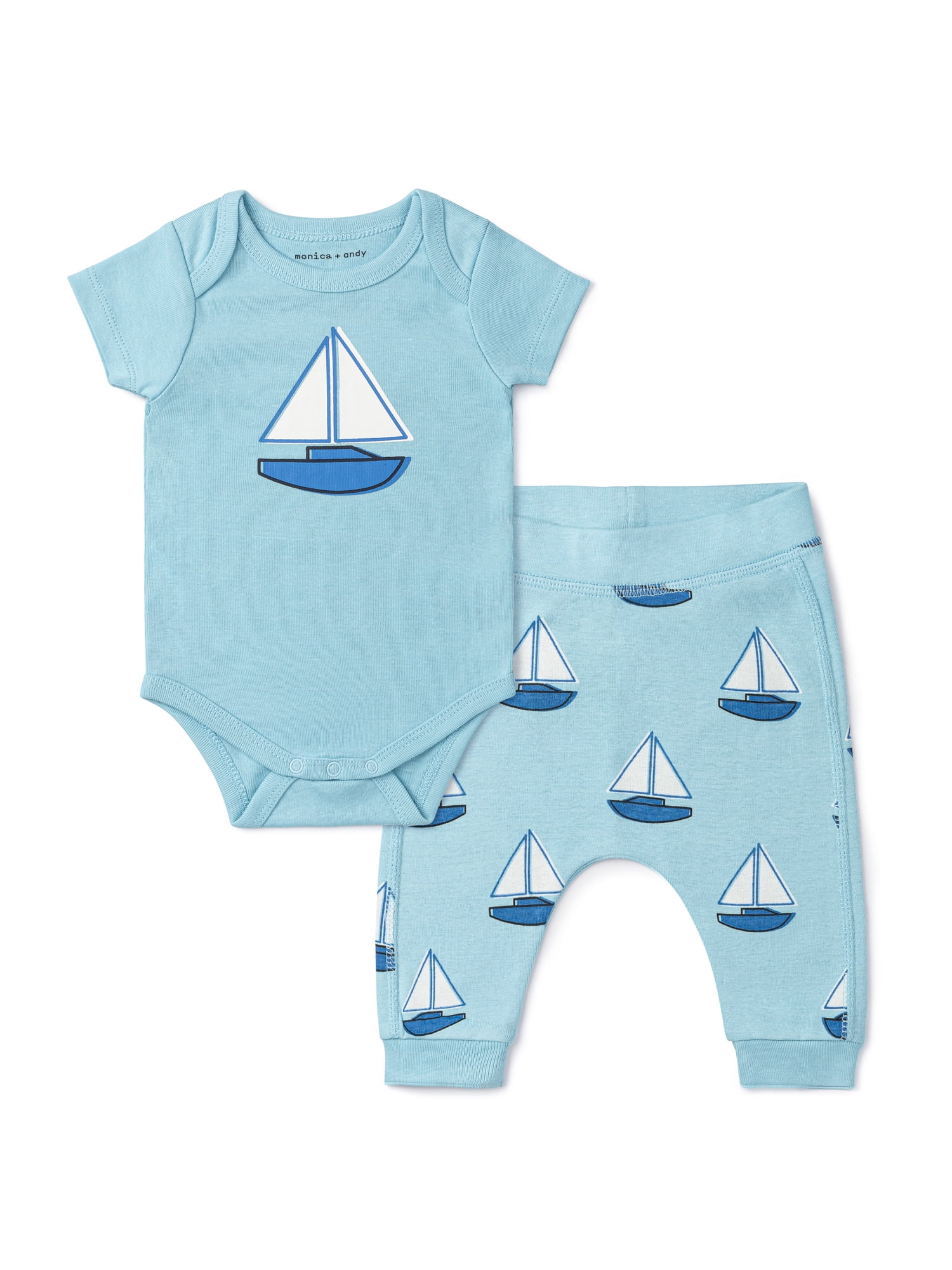 Monica + Andy First Moves Bodysuit + Groove Pant Set, Newborn -24 Months, 3-6 Months