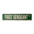 thumbnail image 1 of FIRST SERGEANT Vintage Aluminum Street Sign Childrens Name Room Metal Sign rustic metal tin | Indoor/Outdoor |  18" Wide, 1 of 4