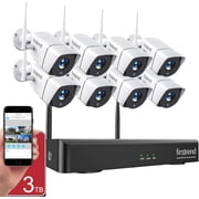 FIRSTREND 1080P Wireless Security Camera System, 8CH Wireless NVR System with 8 pcs 1080P HD Security Camera and 3TB Hard Drive Pre-Installed, CCTV P2P for Indoor Outdoor for Home