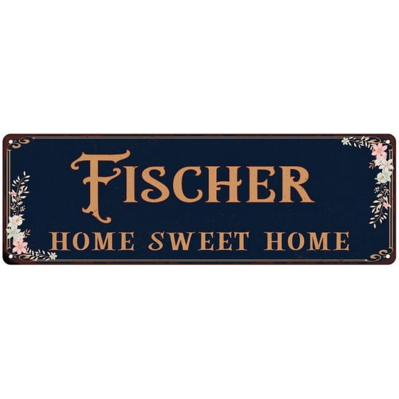 FISCHER Home Sweet Home Victorian Look 8x24 Metal Sign 108240046707
