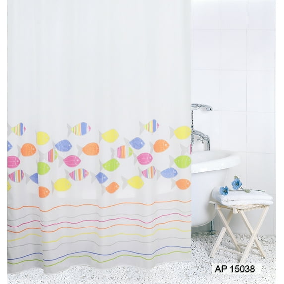FISH Fabric Print Shower Curtain size 72 x 72 inch multi color