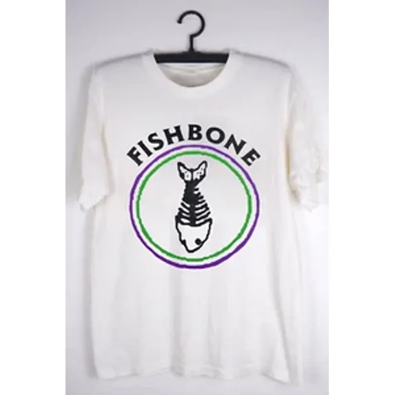 FISHBONE BAND T-SHIRT White Short Sleeve All Size S-5XL T-Shirt