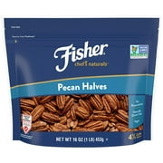 Fisher Chef's Naturals Gluten Free, No Preservatives, Non-GMO Pecan Halves, 16 oz Bag