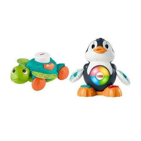 FISHER-PRICE Fisher-Price Linkimals Set: Sit-to-Crawl Sea Turtle and Cool Beats Penguin