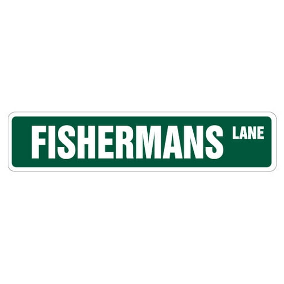 FISHERMAN Street Sign fishing boat lures reel waders | Indoor/Outdoor | 30" Wide