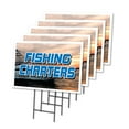 thumbnail image 1 of FISHING CHARTERS 5 Pack Of 18" x 24" Yard Sign & Stake | Advertise Your Business | Stake Included Image On Both Sides | Made in The USA, 1 of 3