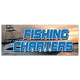 thumbnail image 1 of FISHING CHARTERS BANNER SIGN all half day rental tackle deep sea fish, 1 of 4