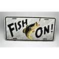 thumbnail image 1 of FISHING METAL CAR LICENSE PLATE AUTO TAG. FISH ON, BASS FISHING, WATERSPORTS - Aluminum ( 12 inch x 6 inch ), 1 of 5