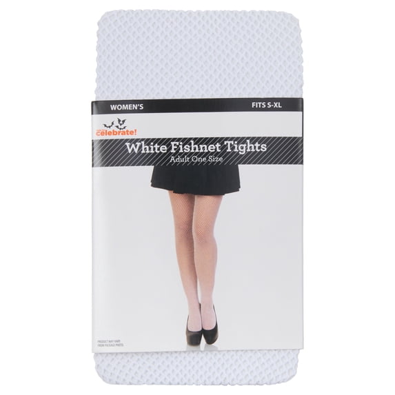 Fishnet Tights Costume Accessory for Adults, White, S-XL, Halloween by Way To Celebrate