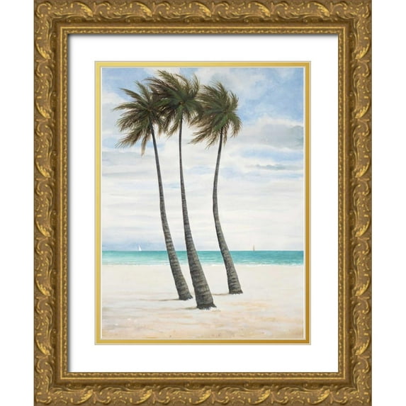 FISK, Arnie 14x18 Gold Ornate Wood Framed with Double Matting Museum Art Print Titled - Breezy Palm 2