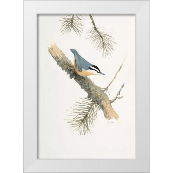 FISK, Arnie 14x18 White Modern Wood Framed Museum Art Print Titled - Bird in Grey