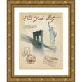 thumbnail image 1 of FISK, Arnie 19x24 Gold Ornate Wood Framed with Double Matting Museum Art Print Titled - Bridge to NYC, 1 of 4