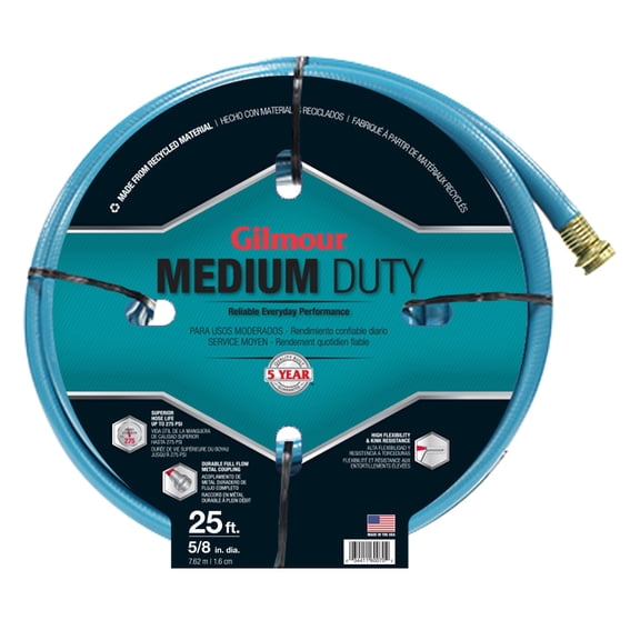 FISKARS BRANDS INC 15 Series Garden Hose, Medium Duty, 4-Ply Reinforced Vinyl, 5/8-In. x 25-Ft. 15058025