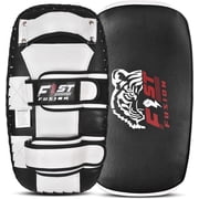 FIST Fusion Thai Kick Boxing Pad, Professional Training Strike Shield, Black Leather, MMA Kicking Heavy Duty Curved Thai Pad x1