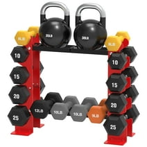 FISUP Dumbbell Rack Weight Steel Stand Holder Only for Home Gym Storage, Red 450lbs