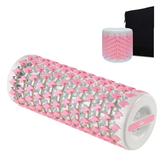 FISUP Retractable Foam Roller Muscle Massager Roller Exercise Home Fitness, Pink