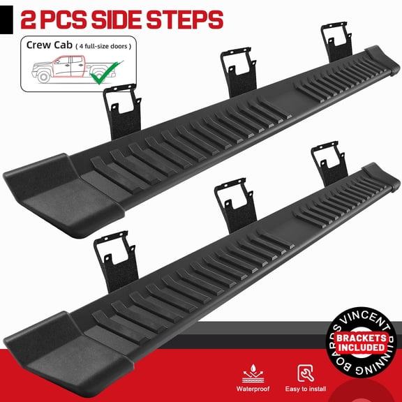 FIT 2017-2025 FORD F250 SUPERDUTY CREW CAB 6" BLK RUNNING BOARD STEP NERF BAR V