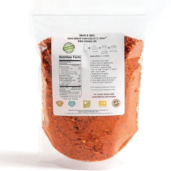 FIT Brine - Sweet & Spicy, 8oz | Premium Meat Tenderizer & Seasoning | Flavor-Packed & All-Natural, Easy-to-Use for Beef, Chicken, Seafood, Vegetables & More!