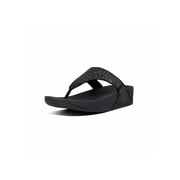 FIT FLOP Womens Black Cushioned Slip Resistant Lulu Open Toe Platform Slip On Flip Flops 9