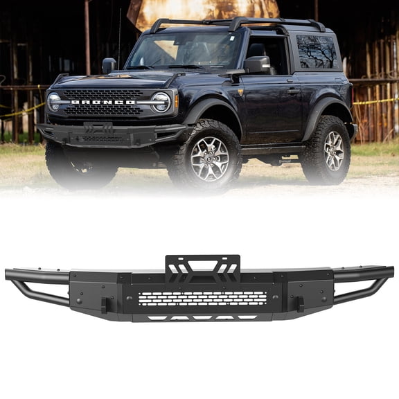FIT For 2021-2025 2026 Ford Bronco Front Bumper Assembly Heavy Duty Textured Steel