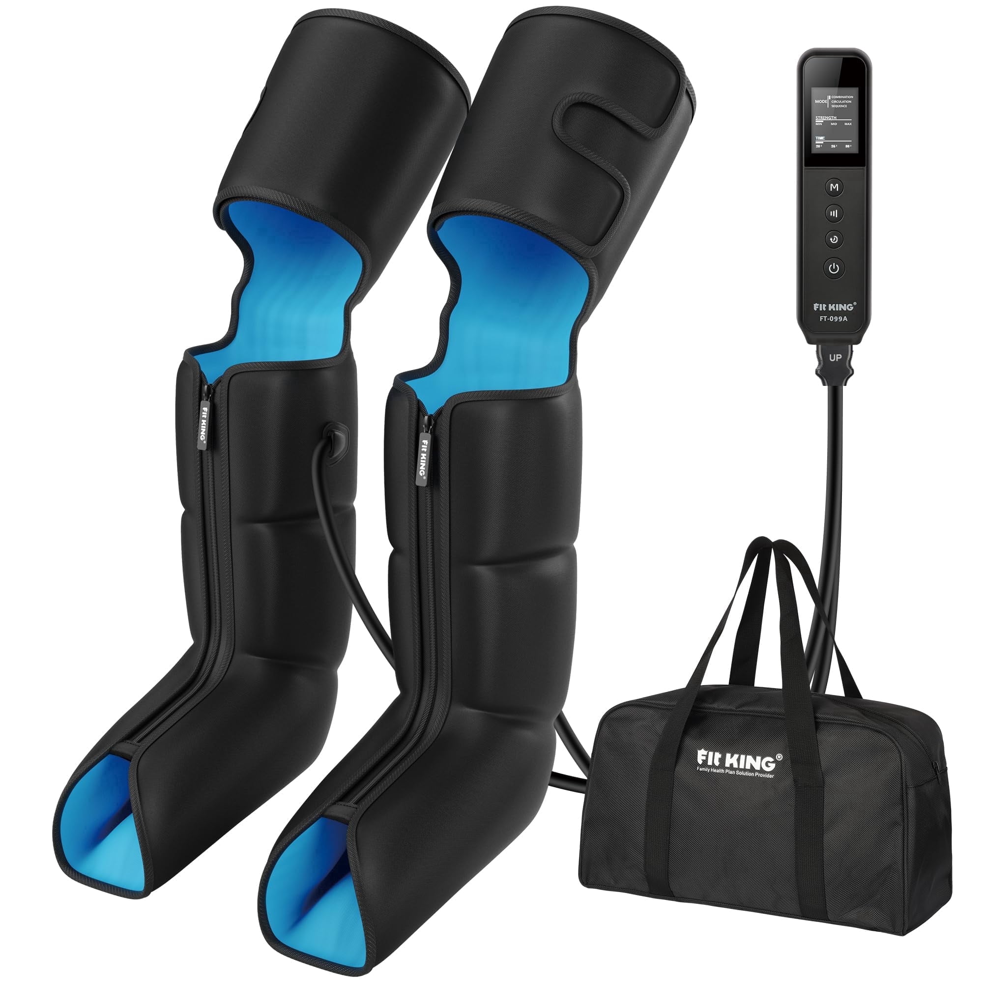 FIT KING Air Compression Full Legs and Feet Massager Boots, Calves and Thighs Massager, for Pain&Fatigue Relief, 3Modes&3 Intensities, Ideal Gift for Parents and Friends
