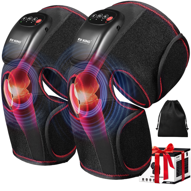 FIT KING Heated Knee Massager for Circulation, Air Compression Knee