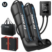 FIT KING Professional Air Compression Leg Recovery System, Rechargeable Full Leg Massage Boots, Leg Compression Massager for Fast Recovery and Improved Circulation Medium