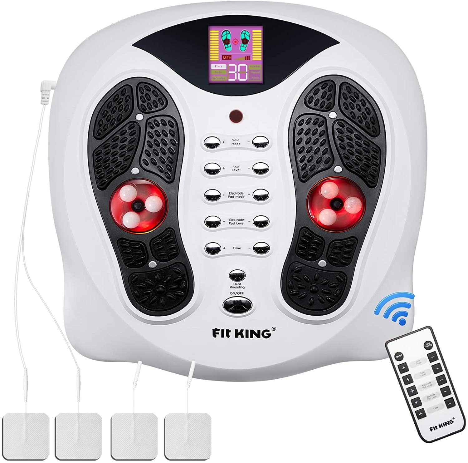 FIT KING Neuropathy Pain Relief for Feet Massager, EMS Foot Massager for Neuropathy with TENS Pads, Foot Circulation Stimulator for Plantar Fasciitis, Diabetes Feet Pain Relief