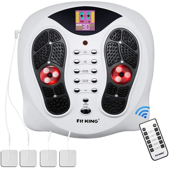 FIT KING Neuropathy Pain Relief for Feet Massager, EMS Foot Massager for Neuropathy with TENS Pads, Foot Circulation Stimulator for Plantar Fasciitis, Diabetes Feet Pain Relief