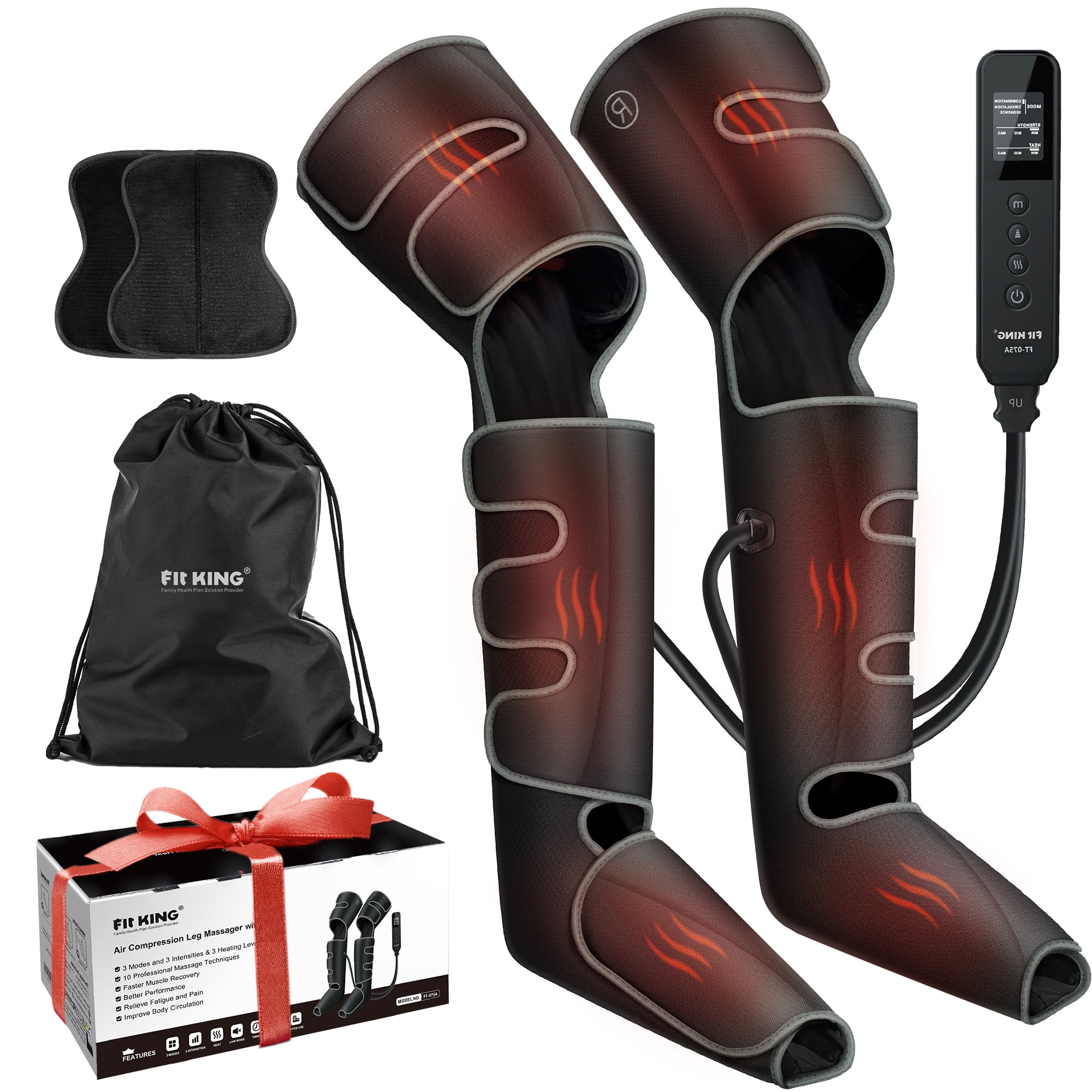 FIT KING Leg Massager with Heat for Circulation, Upgraded Calf &Thigh& Foot  Compression Boots Massager for Pain Relief, Swelling, Edema FSA/HSA Eligible  