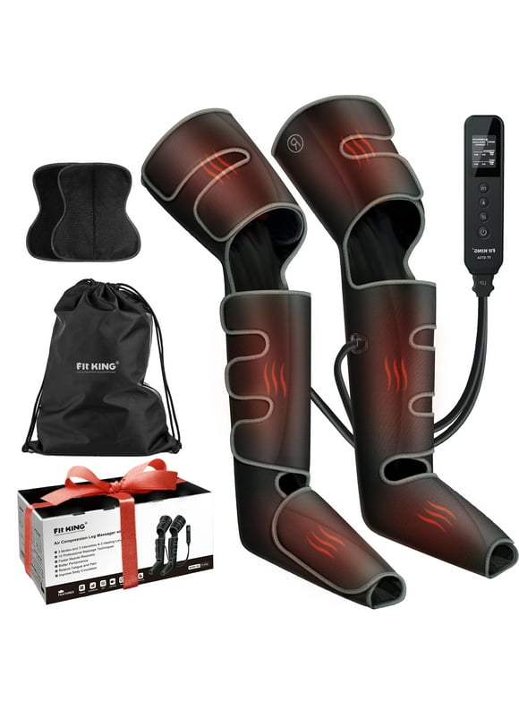 FIT KING Upgraded Full Leg Massager with Heat, Air Compression Massager Machine for Foot Calf & Thigh Muscle Relaxation and Recovery FSA/HSA Eligible