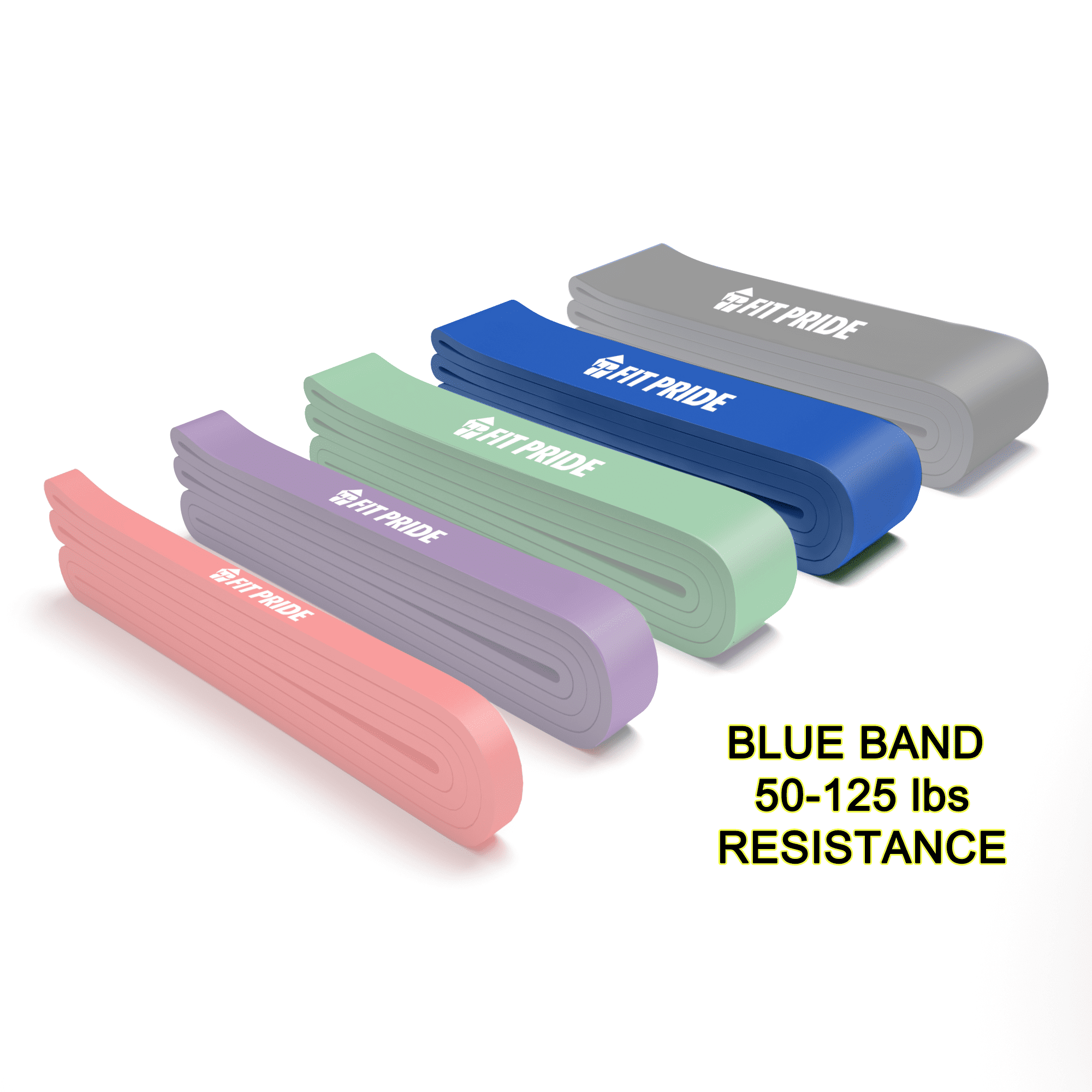 FIT PRIDE Resistance Band for Pull Up Exercise Stretchable Increase Mobility for Powerlifting Great for Workout Includes Free Fitness Guide (Blue)