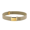 thumbnail image 1 of FIT RITE Kids Elastic Adjustable Stretch Belt With Gold Square Buckle (Khaki), 1 of 2