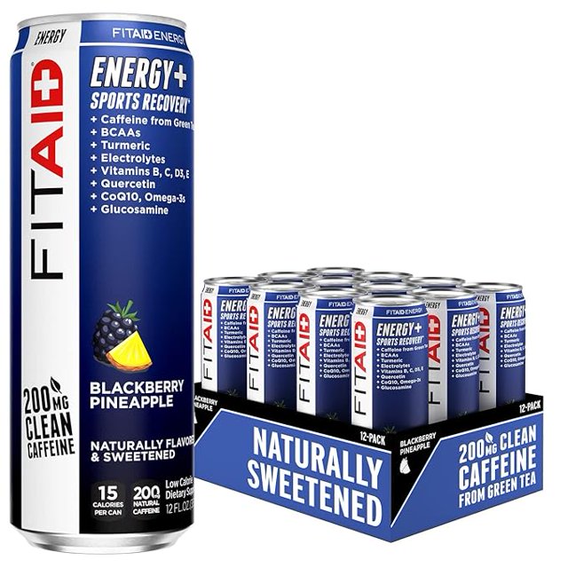 FITAID ENERGY, 200mg Natural Caffeine, Keto, Blackberry Pineapple