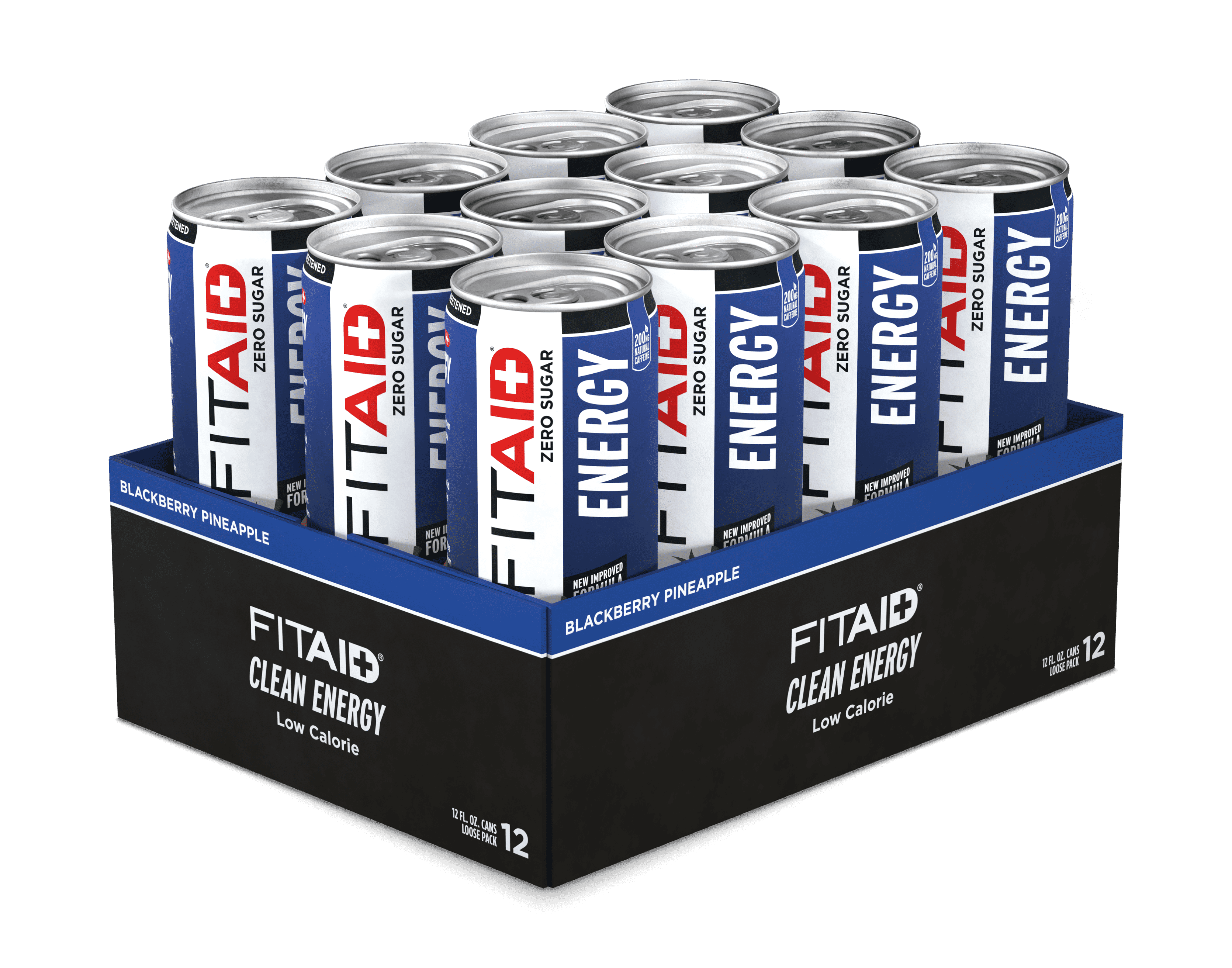 FITAID Energy Drink, 200mg Caffeine, Keto, Blackberry Pineapple