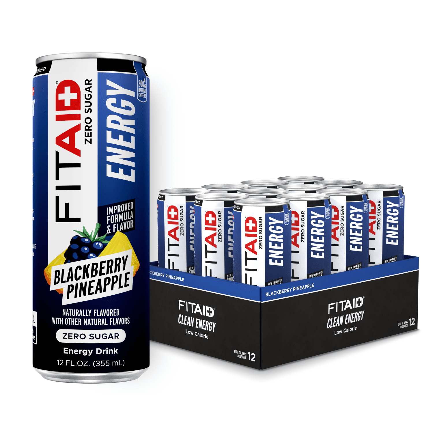 LIFEAID, FITAID ENERGY, 12-oz. cans (Pack of 12), Blackberry