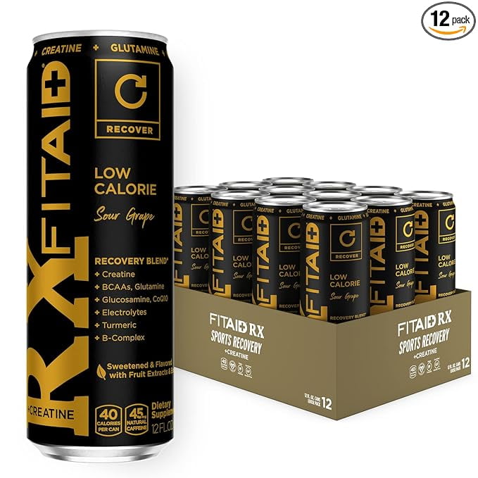 FITAID RX Recovery Blend and Creatine, Sour Grape, BCAAs, Glucosamine