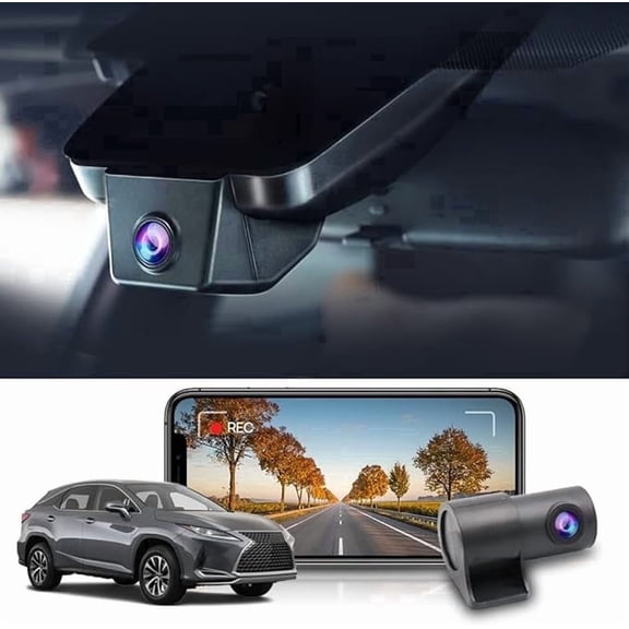 Fitcamx 4K Front & 1080P Rear Dash Cam for Lexus RX 2016-2022 (Model B), OEM WiFi, Night Vision, Parking Mode, 128GB