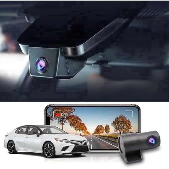 FITCAMX Front 4K Rear 1080P Dash Cam for Toyota Camry 2018 2019 2020, OEM Look WiFi Car Camera, 128GB Card