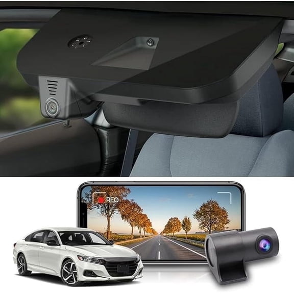 FITCAMX 4K Front & 1080P Rear Dashcam for Honda Accord 2018-2022 WiFi App 128GB