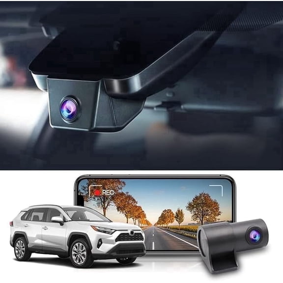 FITCAMX Front 2160P + Rear 1080P Dash Cam for 2022-2025 Toyota RAV4 (Has Vent Hole), 128GB