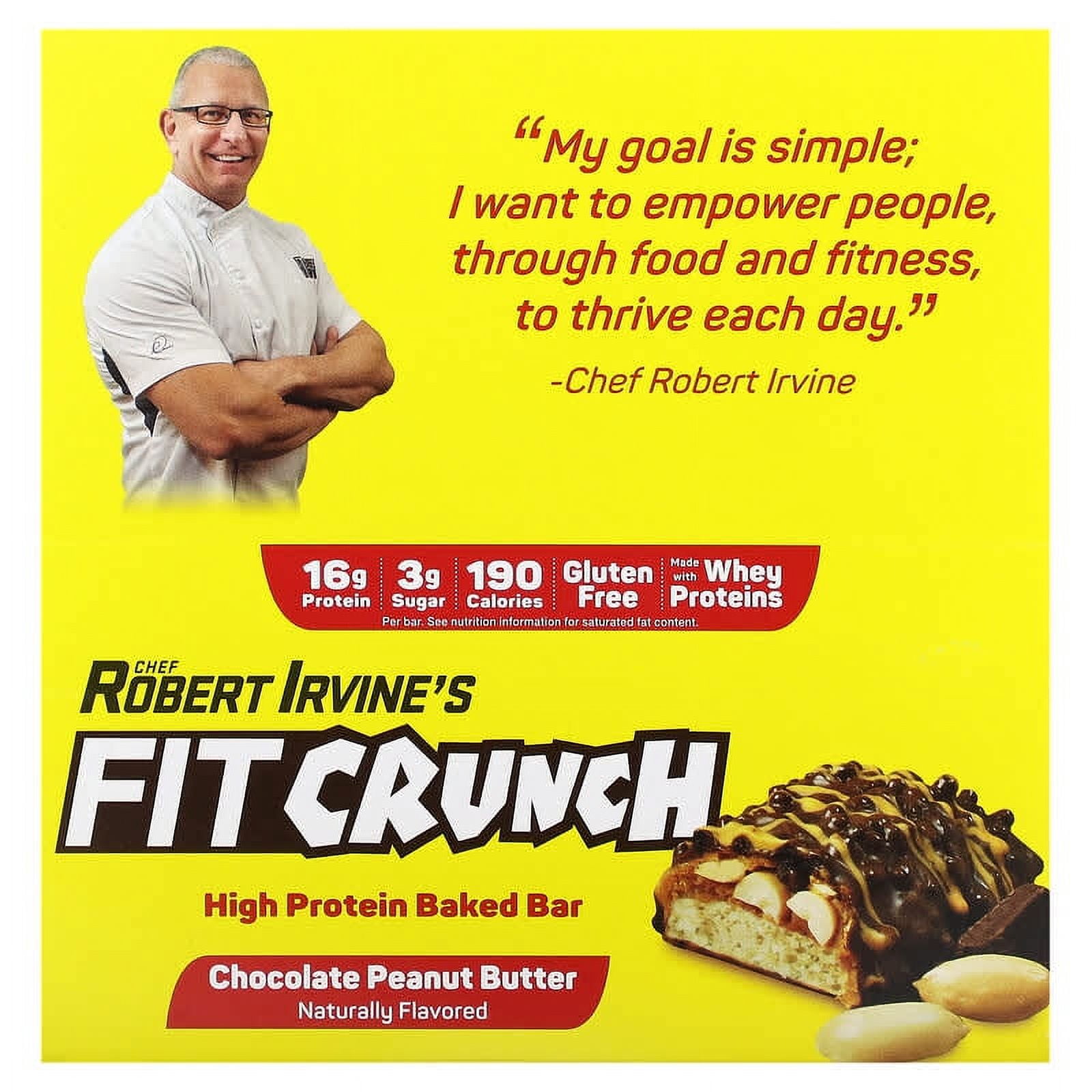 FITCRUNCH, High Protein Baked Bar, Chocolate Peanut Butter, 9 Bars, 1.62 oz (46 g) Each Pack of 2