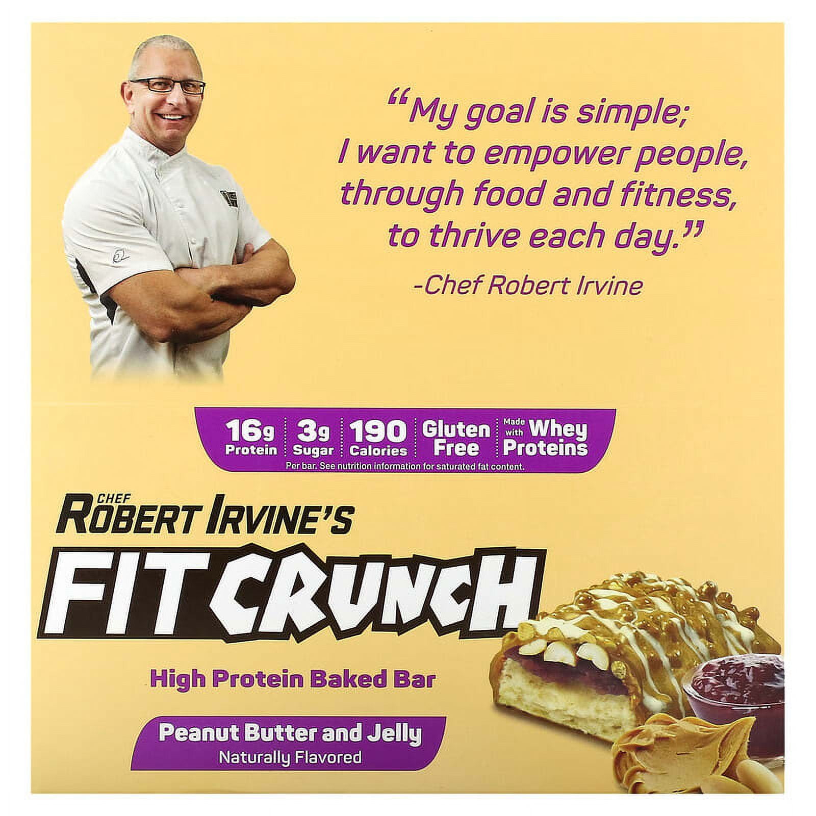 FITCRUNCH, High Protein Baked Bar, Peanut Butter and Jelly, 9 Bars, 1.62 (46 g) Each