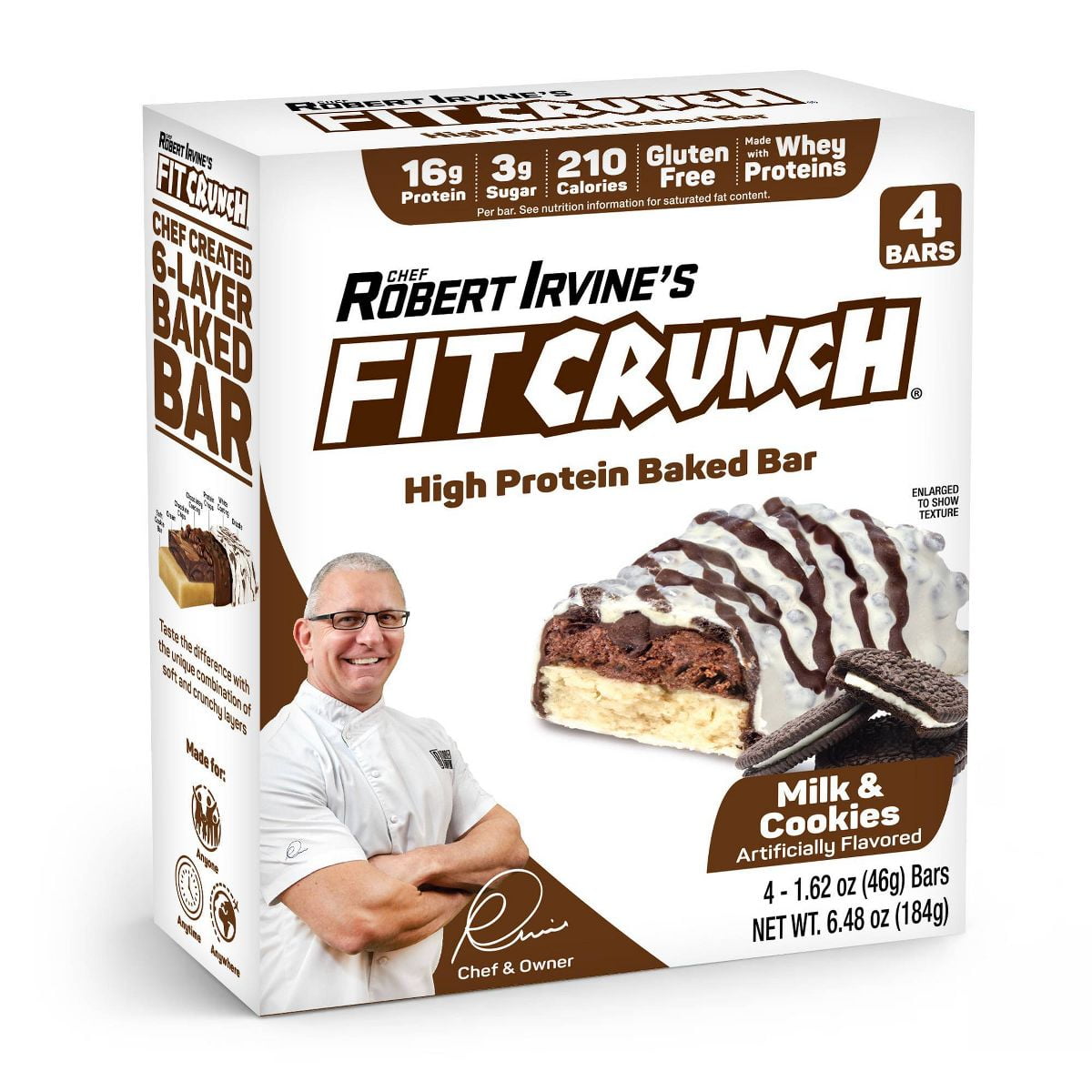 FITCRUNCH Milk Cookies Protein Bar - 4ct