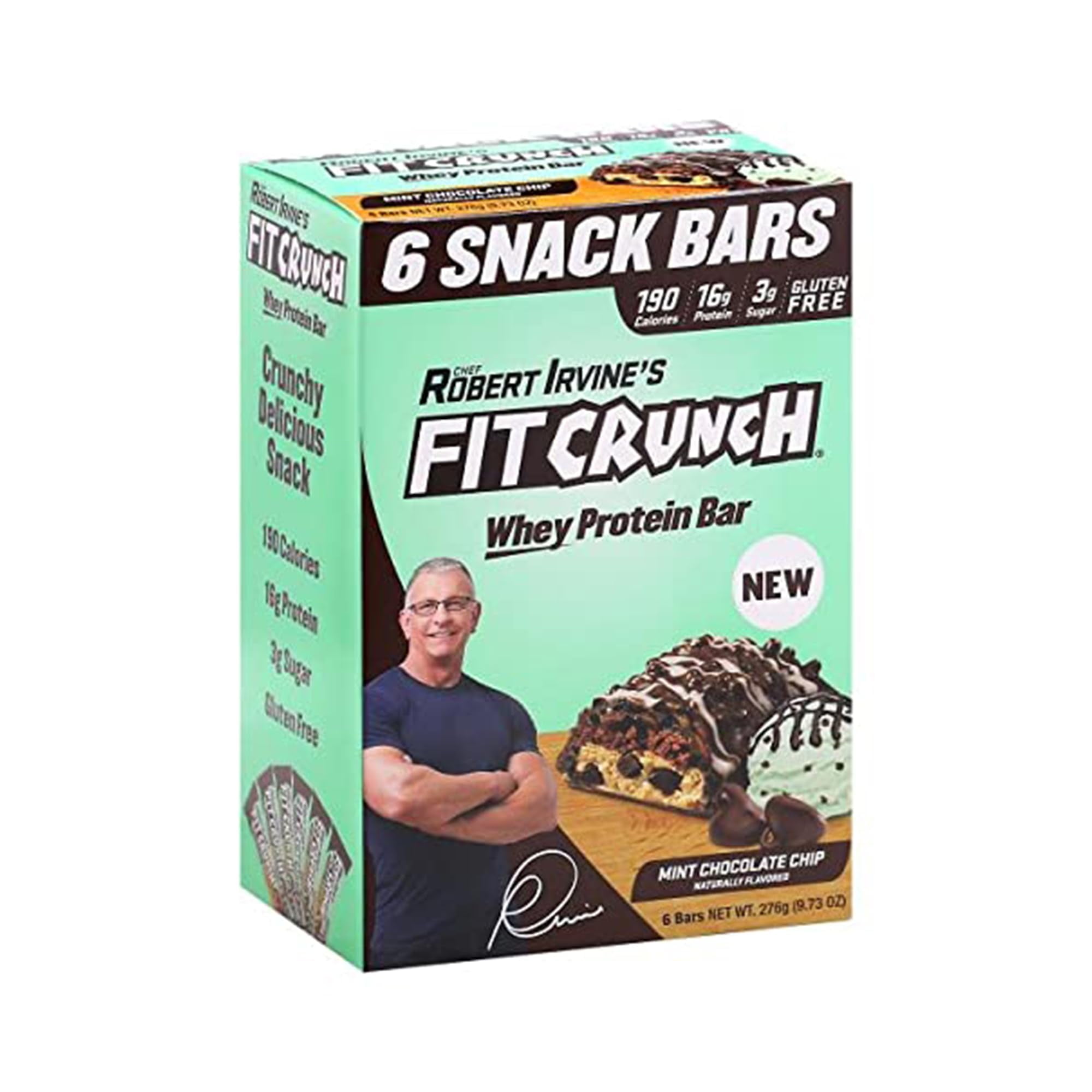 FITCRUNCH Snack Size Protein Bars, Designed by Robert Irvine, 6Layer Baked Bar, 3g of Sugar