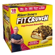 FITCRUNCH Snack Size Protein RRF12 Bars, Designed by Robert Irvine, 6-Layer Baked Bar, 3g of Sugar, Gluten Free & Soft Cake Core 18 Bars, Chocolate Peanut Butter